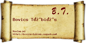 Bovics Tóbiás névjegykártya